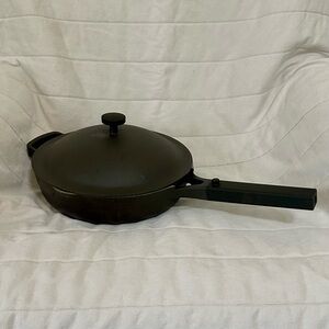 Our Place Black Cast Iron Skillet with Lid and Long Handle
